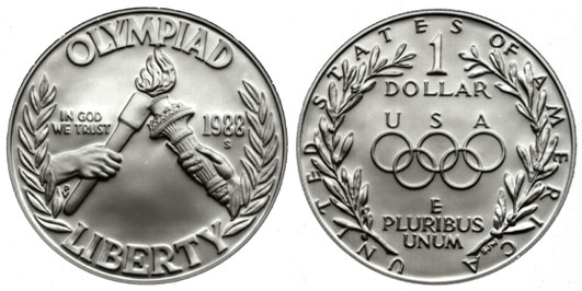 1988 Seoul Olympiad Silver Dollar