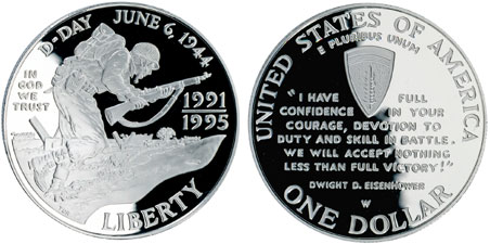 1993 Bill of Rights Silver Dollar
