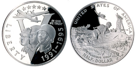 1991-1995 World War II Half Dollar