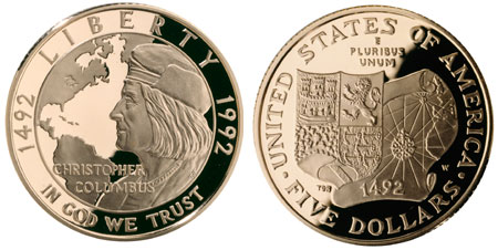 1992 Columbus $5 Gold Coin