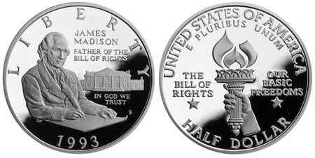 1993 Bill of Rights Half Dollar Commemorative Coin