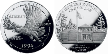 1994 U.S. Prisoner of War Memorial Silver Dollar