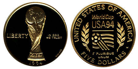 1994 World Cup $5 Gold Commemorative Coin