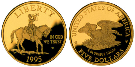 1995 Civil War $5 Gold Coin