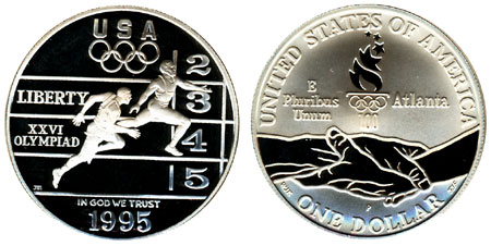 1995 Olympic Track and Field Silver Dollar