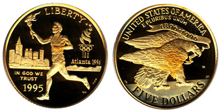 1995 Torch Runner $5 Gold Coin