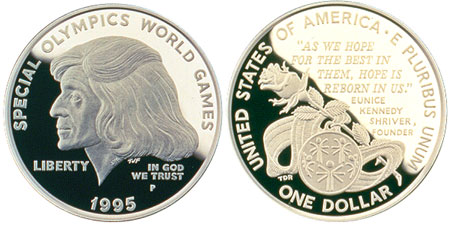 1995 Special Olympics Silver Dollar Commemorative Coin