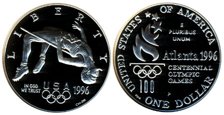 1996 Olympic High Jump Silver Dollar