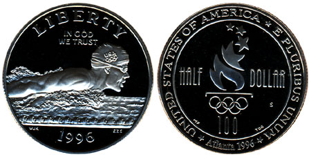 1996 Olympic Swimming Half Dollar