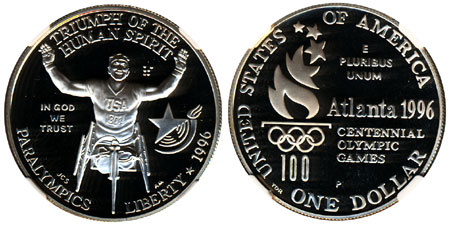 1996 Paralympics Silver Dollar