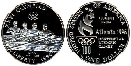 1996 Olympic Rowing Silver Dollar