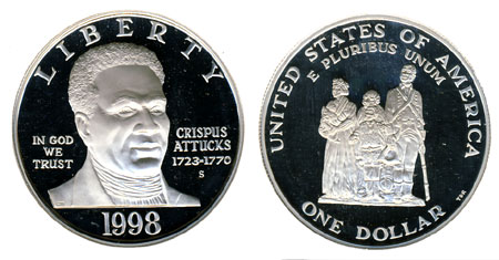 1998 Black Revolutionary War Patriots Silver Dollar