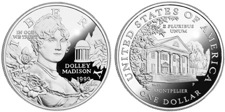 1999 Dolley Madison Silver Dollar