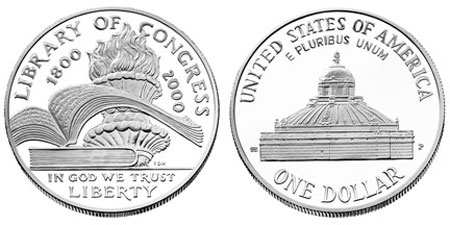 2000 Library of Congress Silver Dollar