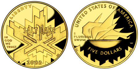 2002 Olympic Salt Lake City $5 Gold Coin