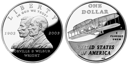 2003 First Flight Silver Dollar