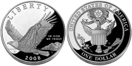 2008 Bald Eagle Silver Dollar