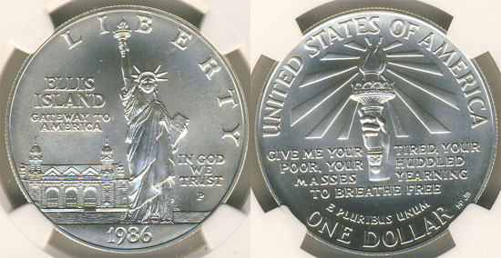 Ellis Island 1986-S Silver Proof $1  