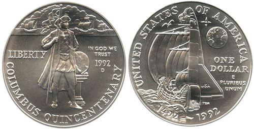 1992 Columbus Silver Dollar