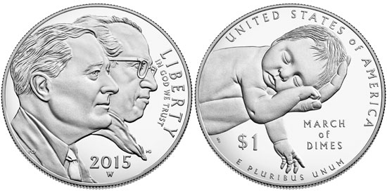 2015 March of Dimes Silver Dollar
