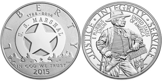 2015 US Marshals Service Silver Dollar Commemorative Coin