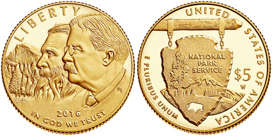 2016 National Park Service $5 Gold Commemorative Coin
